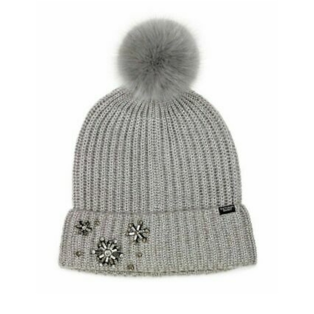 Victoria’s Secret Snowflake Sparkle Pom-Pom Beanie